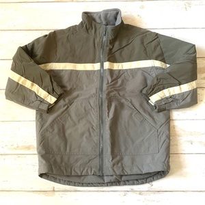 Boys 10/12 Waterproof Quilted Jacket Fleece Zip Up Coat Kids Burlington Gray